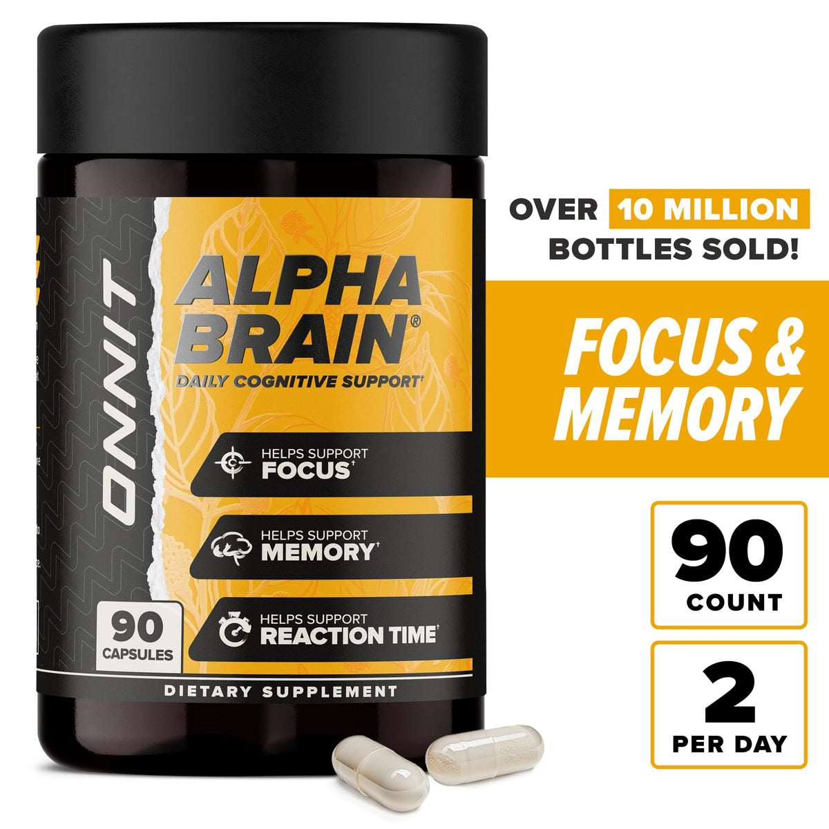 Alpha BRAIN® Cognitive support, including memory, focus & mental processing speed (90 Count) - Fabs things