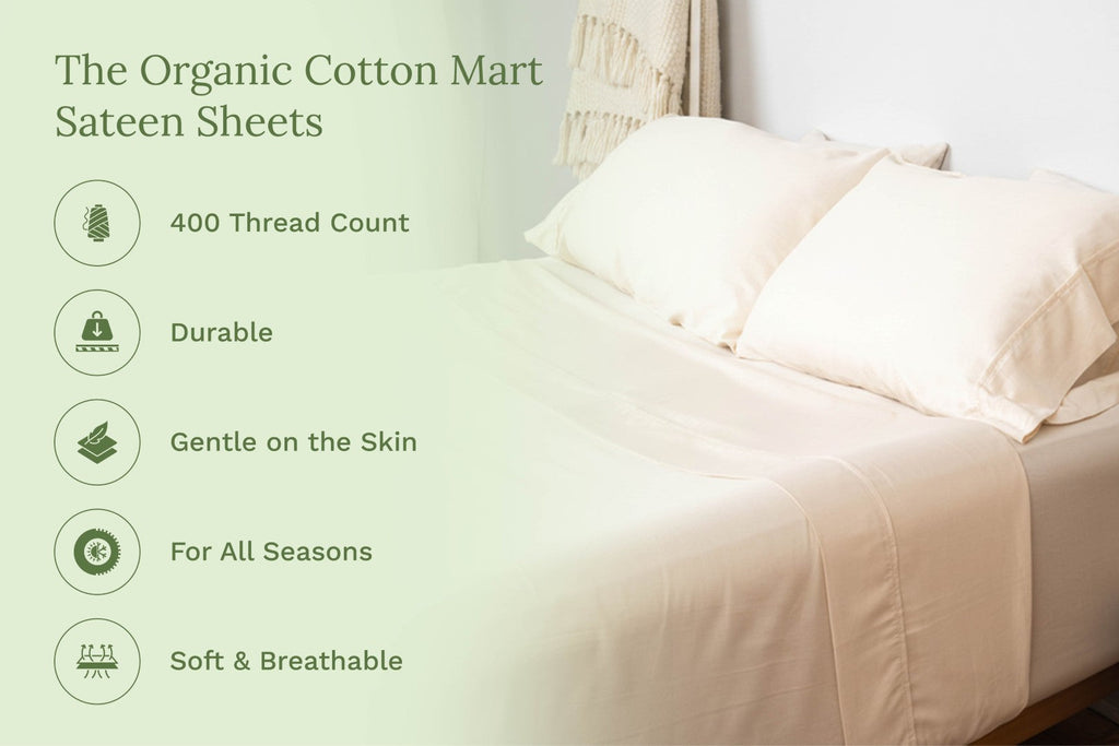 Organic Sateen Bed Sheets Set - Fabs things