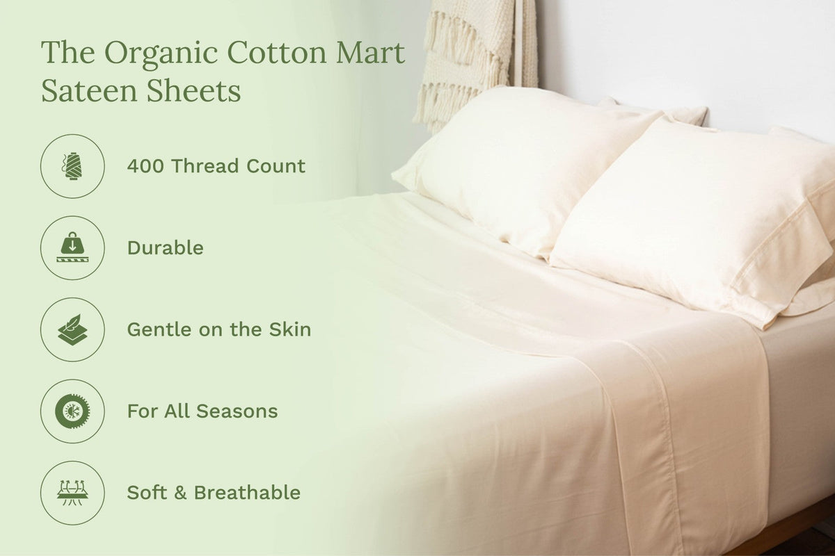 Organic Sateen Bed Sheets Set - Fabs things