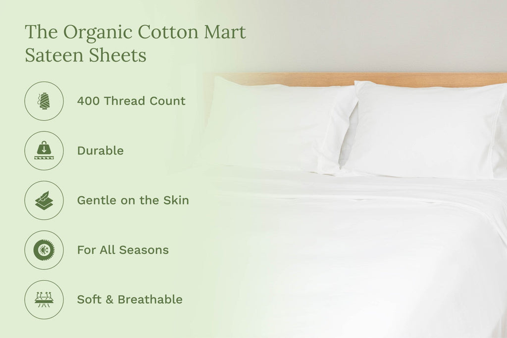 Organic Sateen Bed Sheets Set - Fabs things