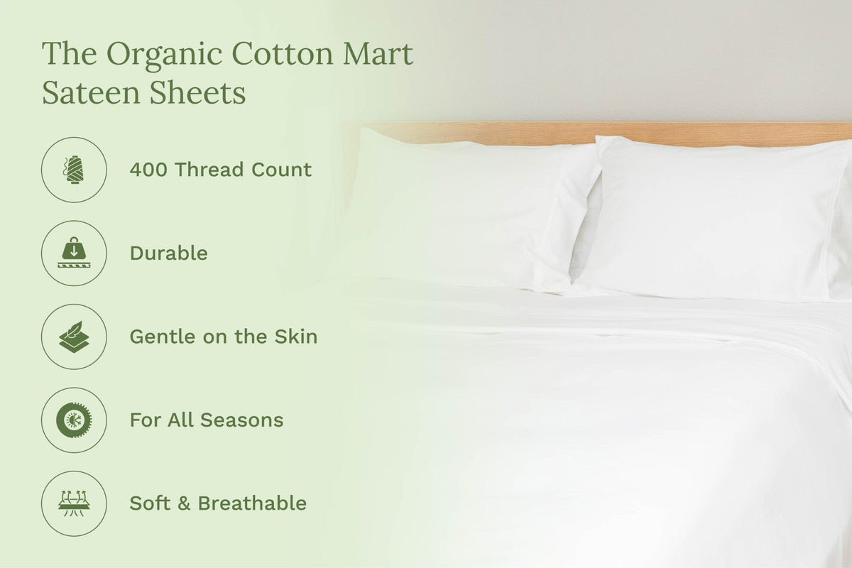 Organic Sateen Bed Sheets Set - Fabs things