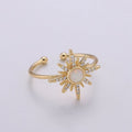 Opal sun ring, Dainty sunshine ring, Thin Gold Ring, October Birthstone, Delicate celestial Jewelry, Solar Polaris R-200