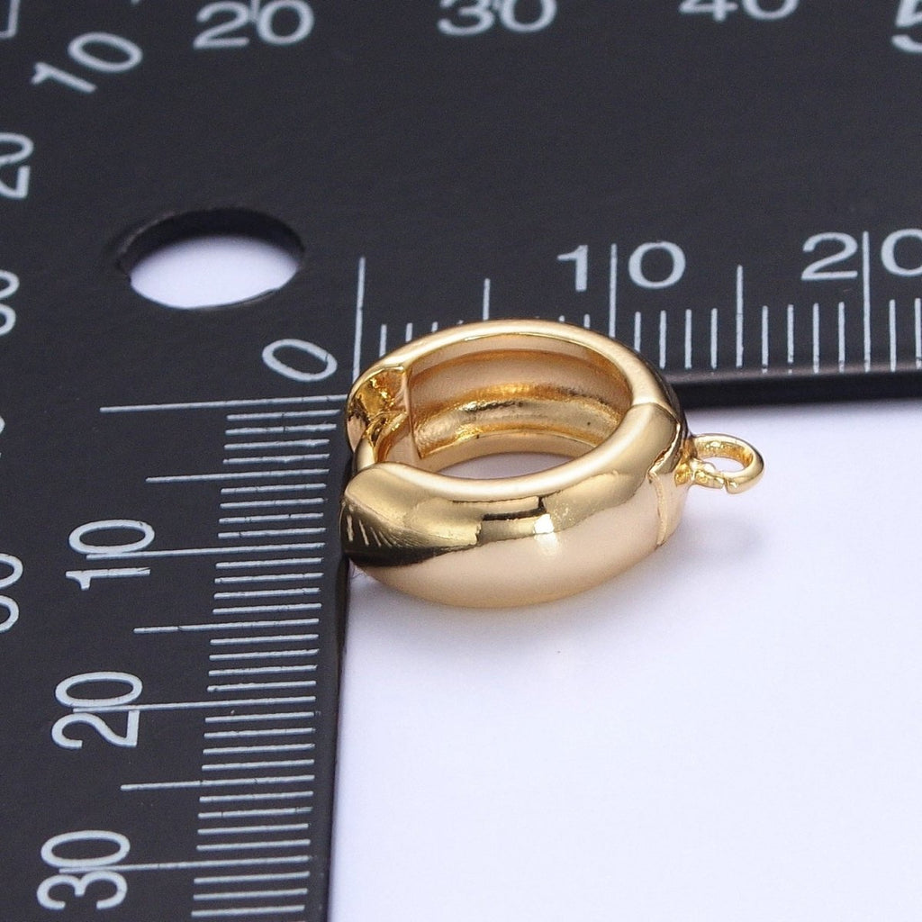 Thick Huggie Hoops with Open Link Loop Jewelry Component For Earrings Making L-817