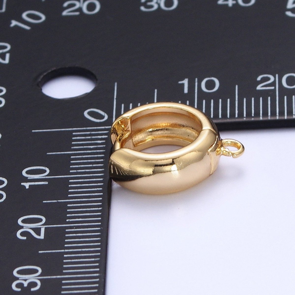Thick Huggie Hoops with Open Link Loop Jewelry Component For Earrings Making L-817