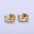 Thick Huggie Hoops with Open Link Loop Jewelry Component For Earrings Making L-817