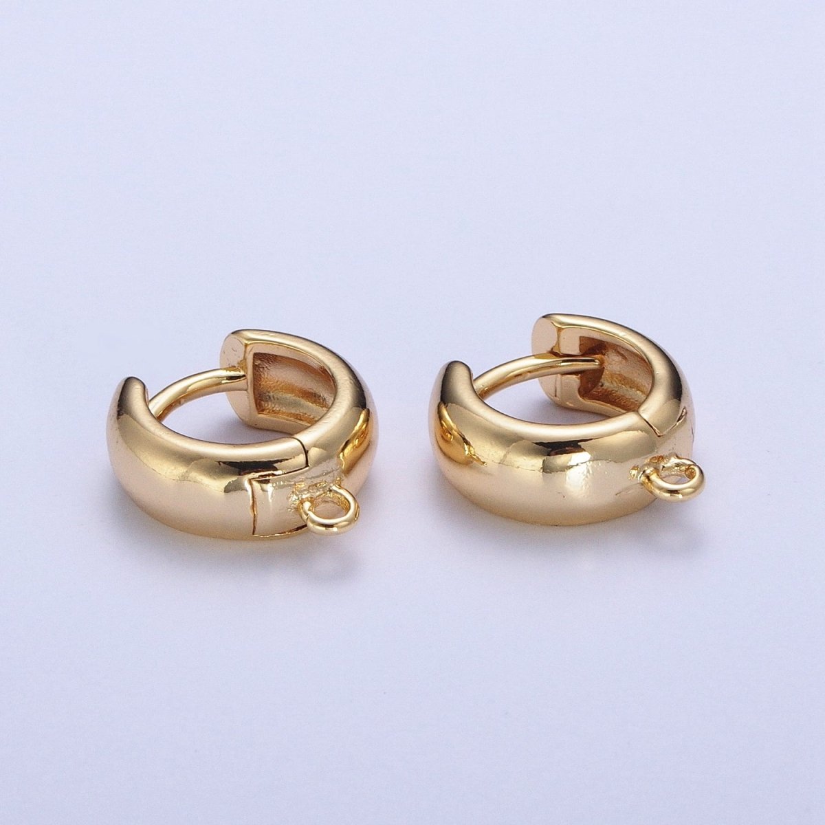 Thick Huggie Hoops with Open Link Loop Jewelry Component For Earrings Making L-817