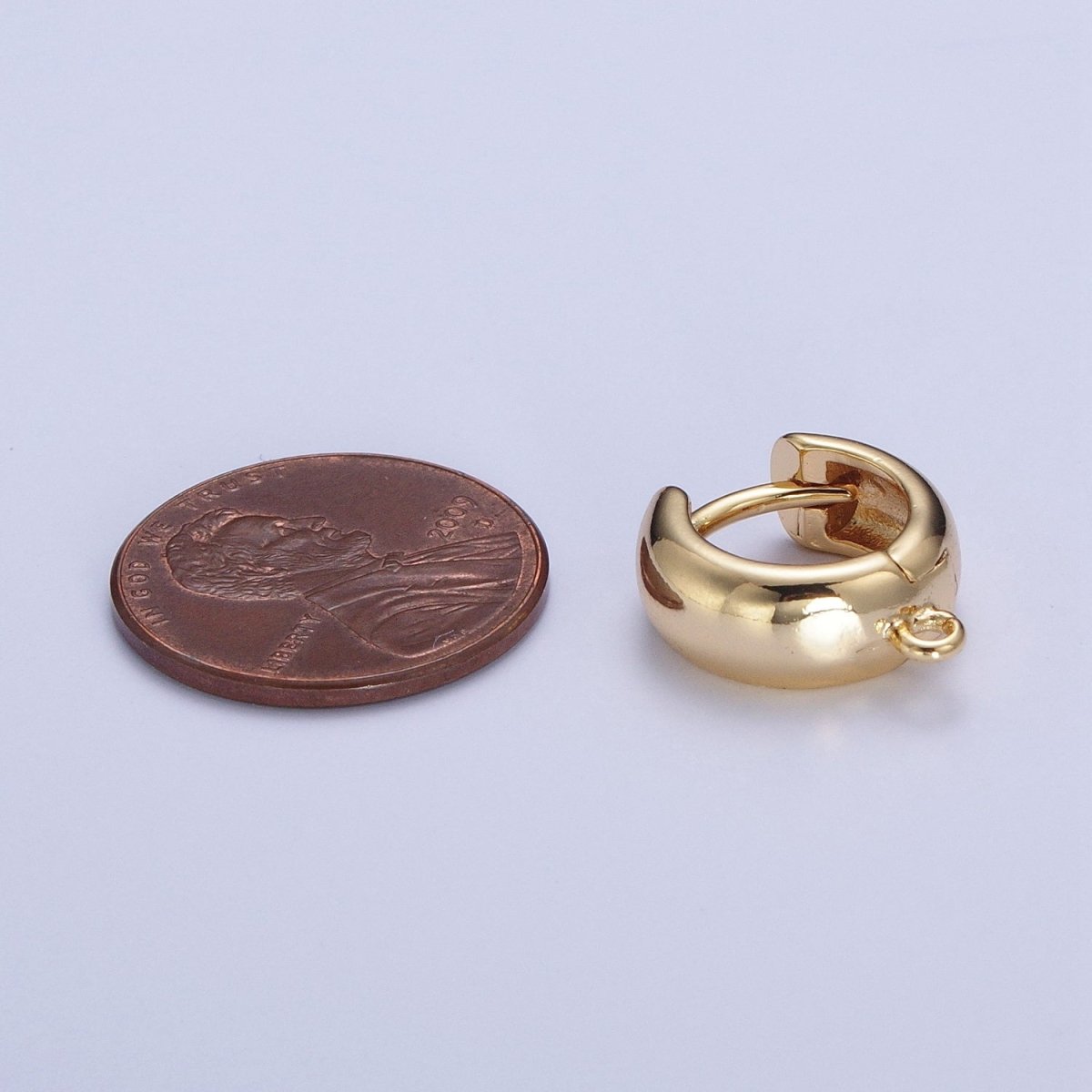 Thick Huggie Hoops with Open Link Loop Jewelry Component For Earrings Making L-817