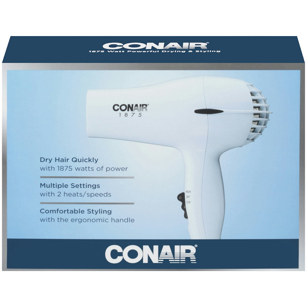 Conair 1875 Watt Mid-Size Styler Hair Dryer, White - Fabs things