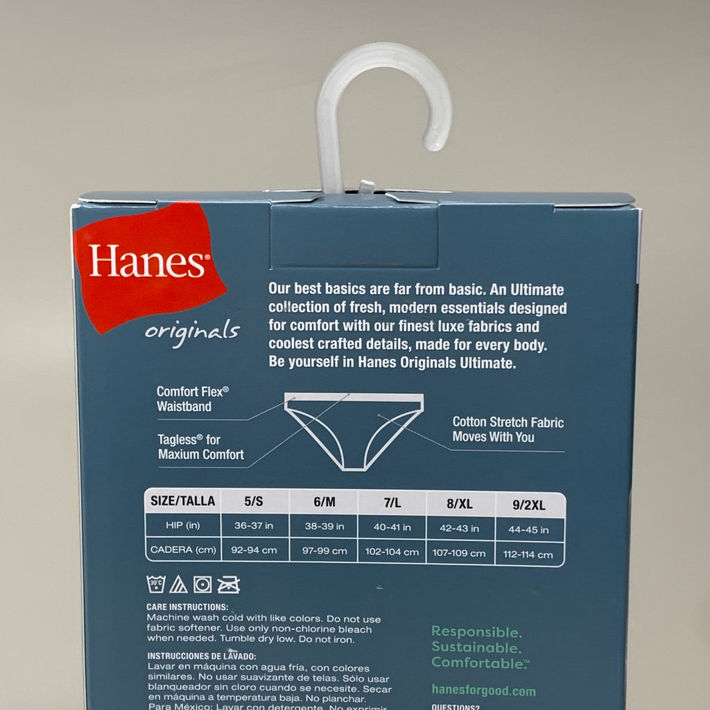 HANES 3 PACK!! Originals Women's Breathable Cotton Bikinis Underwear Sz 6/M Navy/White/Floral 45UOBK - Fabs things
