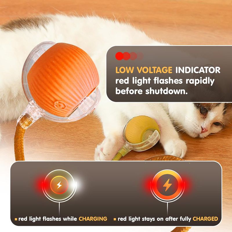 Cat Interactive Ball Toys Automatic Rolling Ball For Kitten Rechargeable Smart Pet Electric Toys With Teaser Sensor Cat Ball Toy - Fabs things