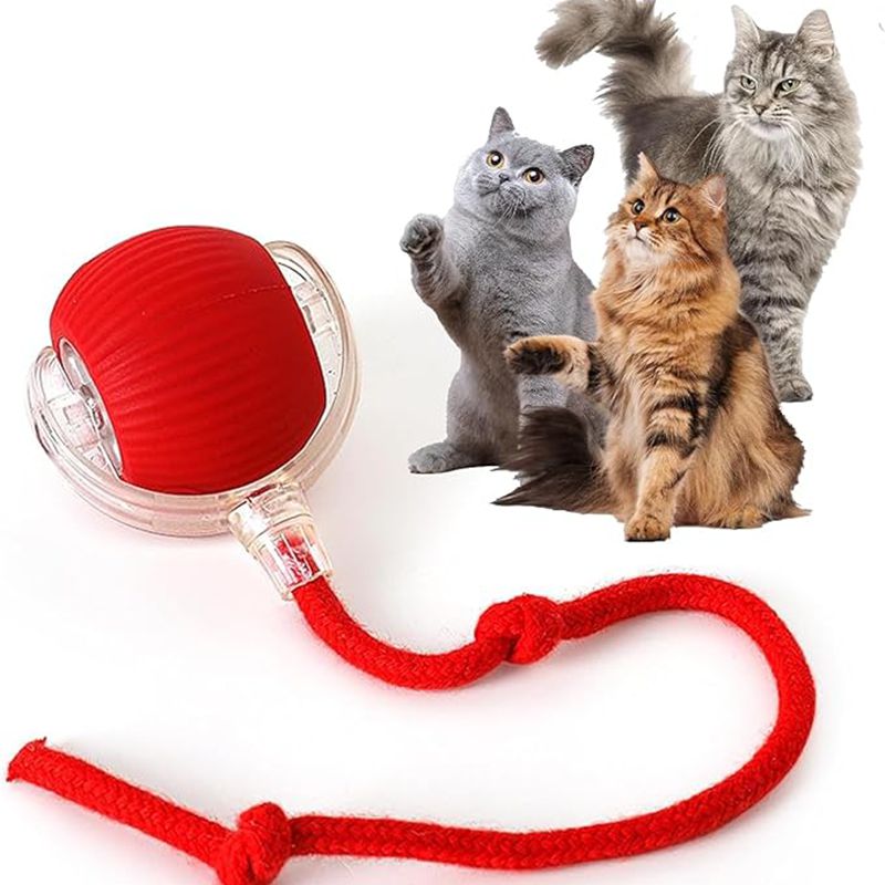 Cat Interactive Ball Toys Automatic Rolling Ball For Kitten Rechargeable Smart Pet Electric Toys With Teaser Sensor Cat Ball Toy - Fabs things