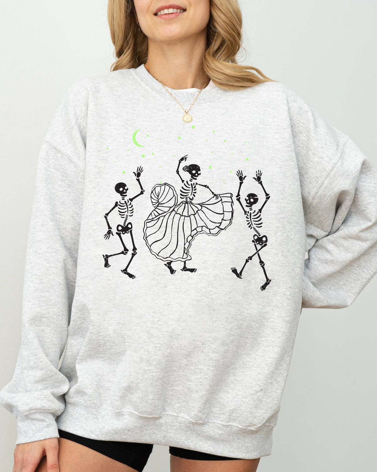 Dance Day of the Dead Skeleton Witch Skull Spooky Halloween Costume Theme Sweatshirt - Fabs things