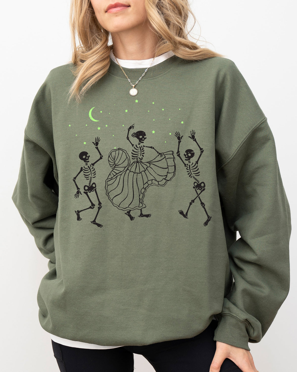 Dance Day of the Dead Skeleton Witch Skull Spooky Halloween Costume Theme Sweatshirt - Fabs things