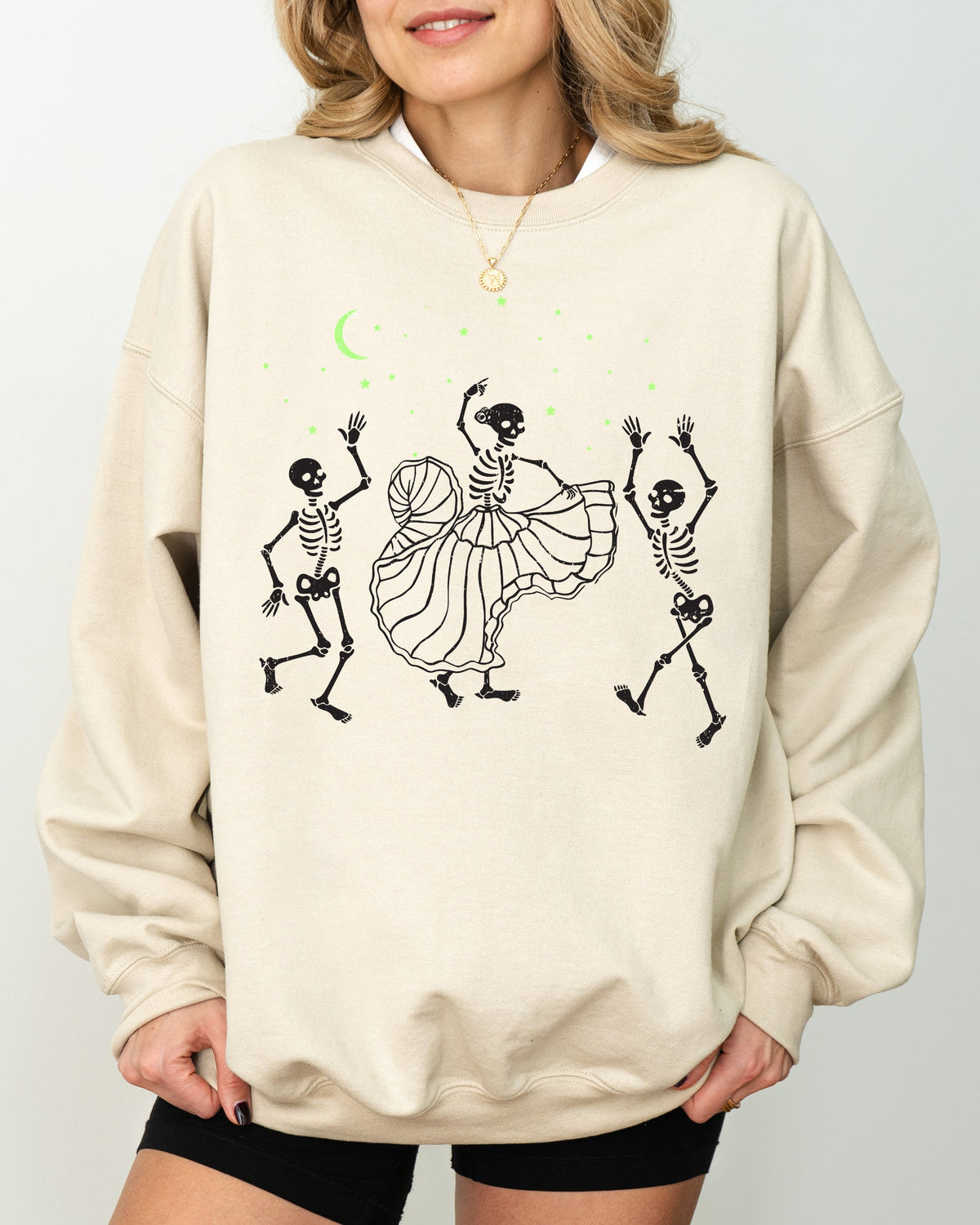 Dance Day of the Dead Skeleton Witch Skull Spooky Halloween Costume Theme Sweatshirt - Fabs things