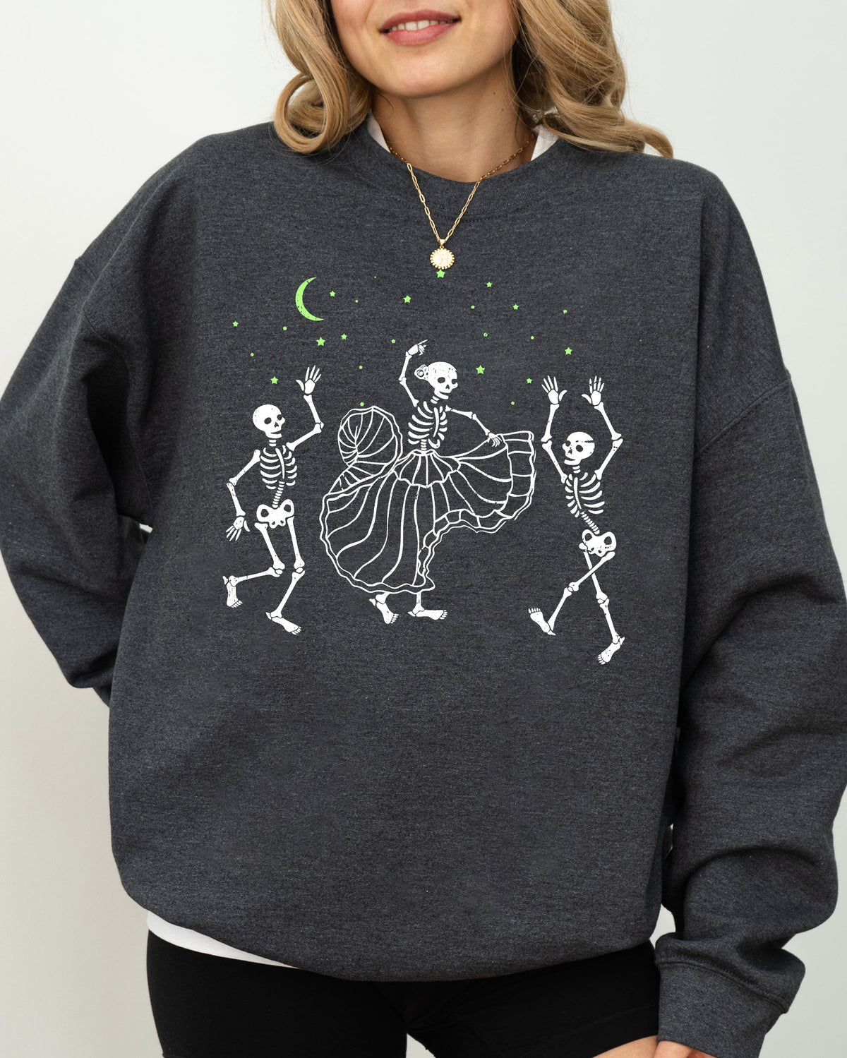 Dance Day of the Dead Skeleton Witch Skull Spooky Halloween Costume Theme Sweatshirt - Fabs things