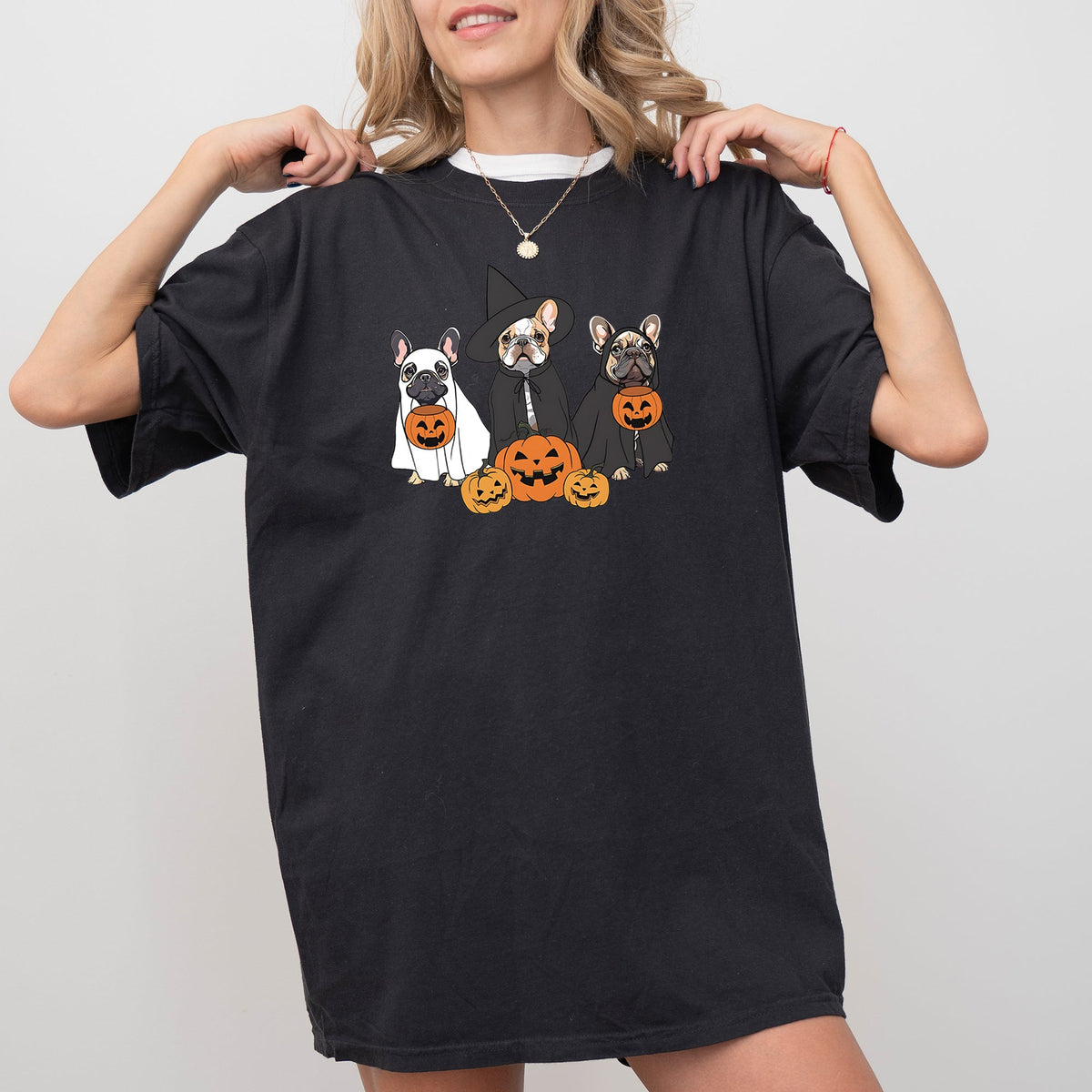 Ghost Dogs Skeleton Halloween Meme Witch Pumpkin Spooky Costume Comfort Colors Tee - Fabs things
