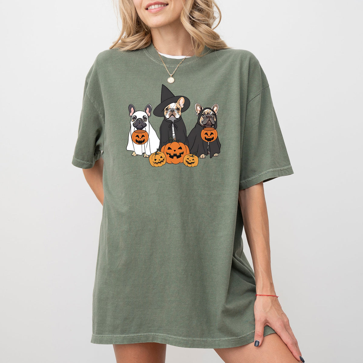 Ghost Dogs Skeleton Halloween Meme Witch Pumpkin Spooky Costume Comfort Colors Tee - Fabs things