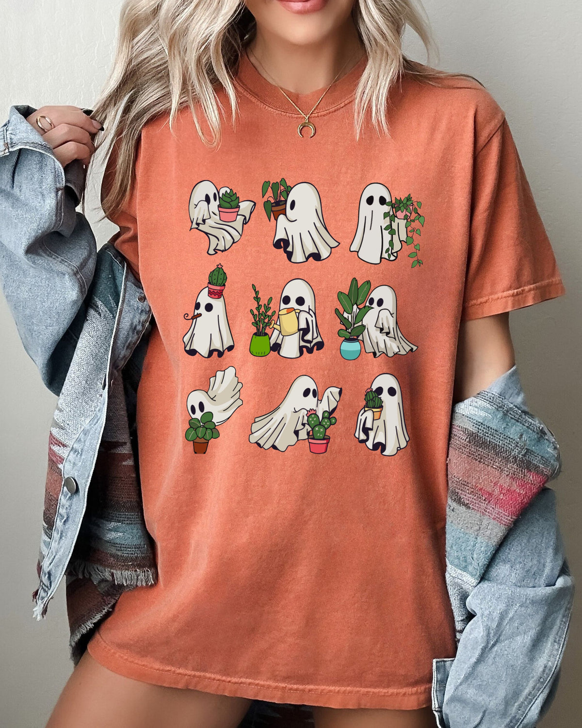 Mini Ghosts Plant Lover Skeleton Coffin Pumpkin Spooky Witch Meme Halloween Costume Comfort Colors Tee - Fabs things