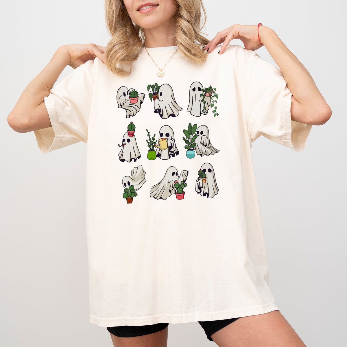 Mini Ghosts Plant Lover Skeleton Coffin Pumpkin Spooky Witch Meme Halloween Costume Comfort Colors Tee - Fabs things