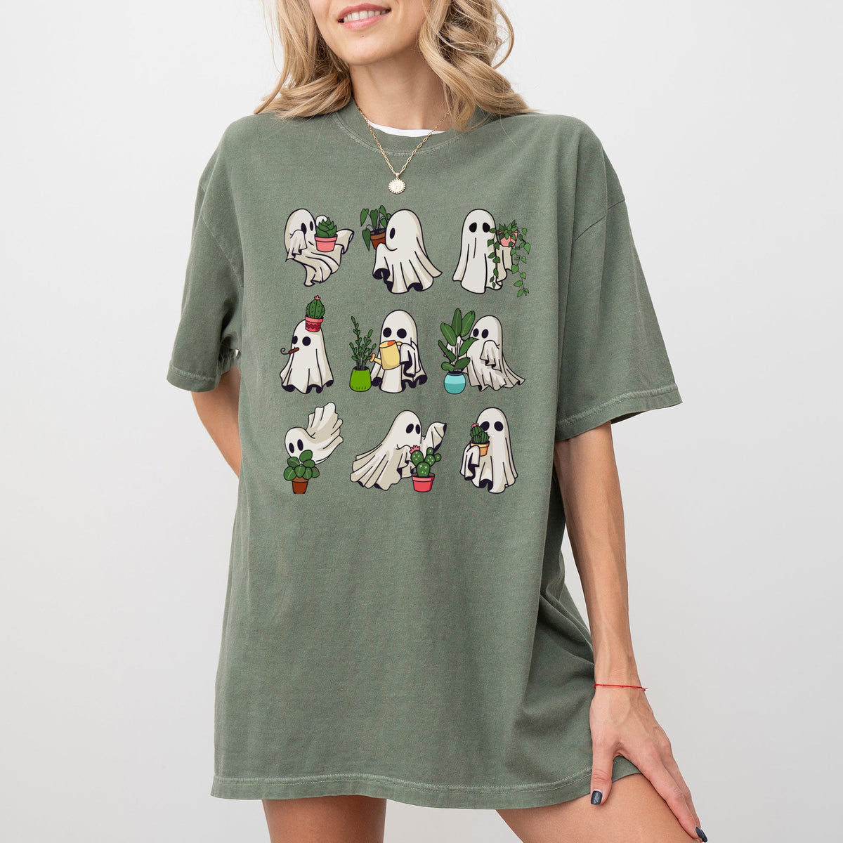 Mini Ghosts Plant Lover Skeleton Coffin Pumpkin Spooky Witch Meme Halloween Costume Comfort Colors Tee - Fabs things