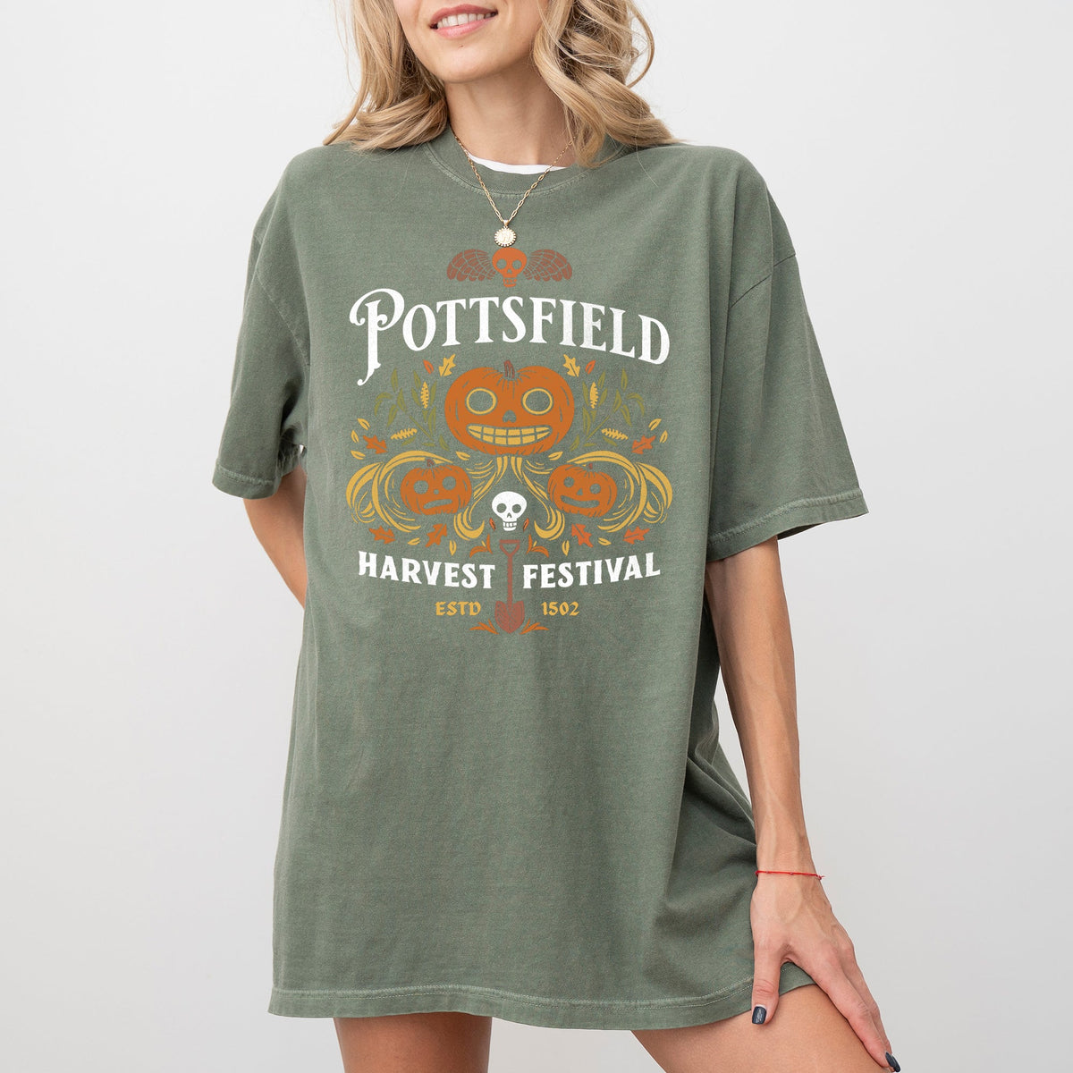 Pottsfield Harvest Festival Spooky Witch Halloween Meme Costume Comfort Colors Tee - Fabs things