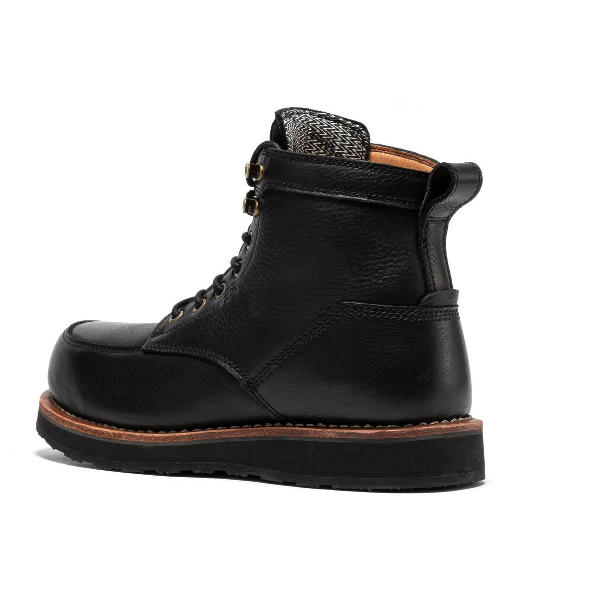 ROCKROOSTER Edgewood Men's 6 Inch Black Steel Toe Wedge Work Boots SAP610BK - Fabs things