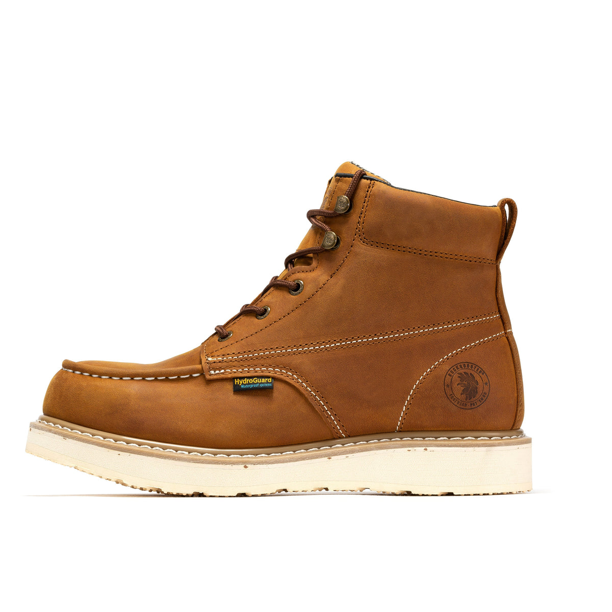 ROCKROOSTER Edgewood Men's 6 inch Brown steel toe waterproof wedge work boots SAP858 - Fabs things