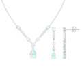 Natural Ethiopian Opal and Moissanite Teardrop Jewelry Set - Fabs things