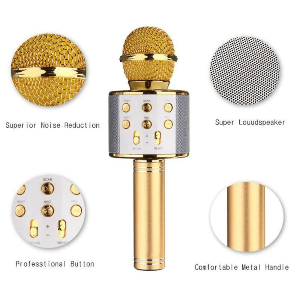 Wireless Microphone Portable Bluetooth Mini Home Ktv For Music Playing Singing Speaker Player - Fabs things