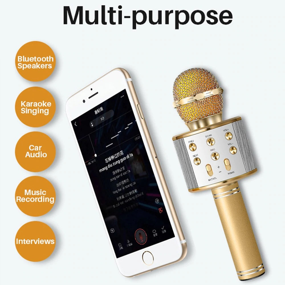 Wireless Microphone Portable Bluetooth Mini Home Ktv For Music Playing Singing Speaker Player - Fabs things