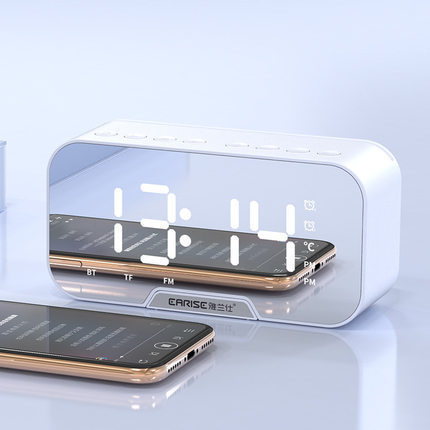 Alarm Clock Clock Wireless Bluetooth Speaker Mini Home Outdoor Card Subwoofer Computer Audio - Fabs things