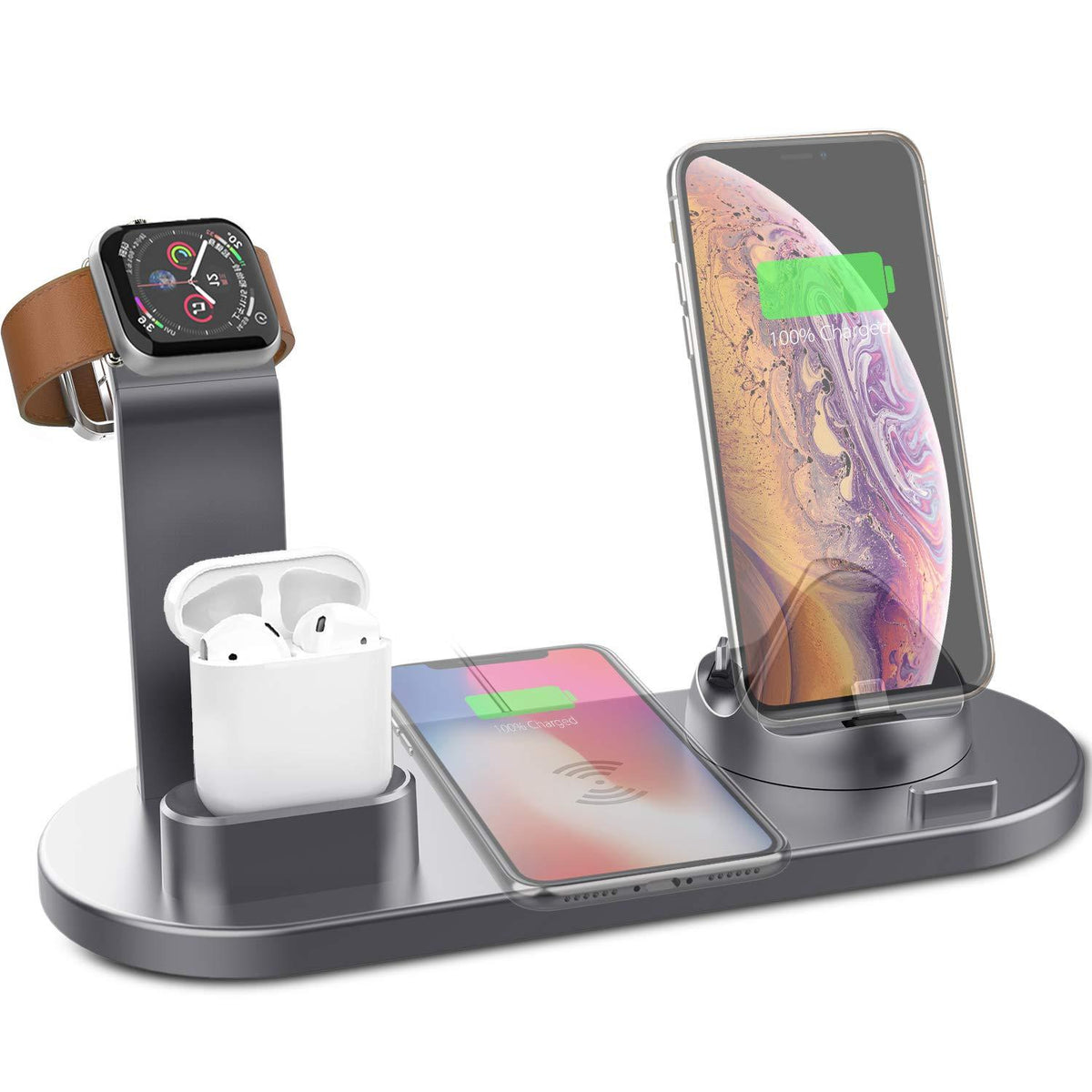 Wireless Charger 4 In 1 Charging Station For AppleIWatch Series 8 7 I-Phone 15 14 13 12 Pro Airpods Pro 3 2 Charging Stand Dock - Fabs things
