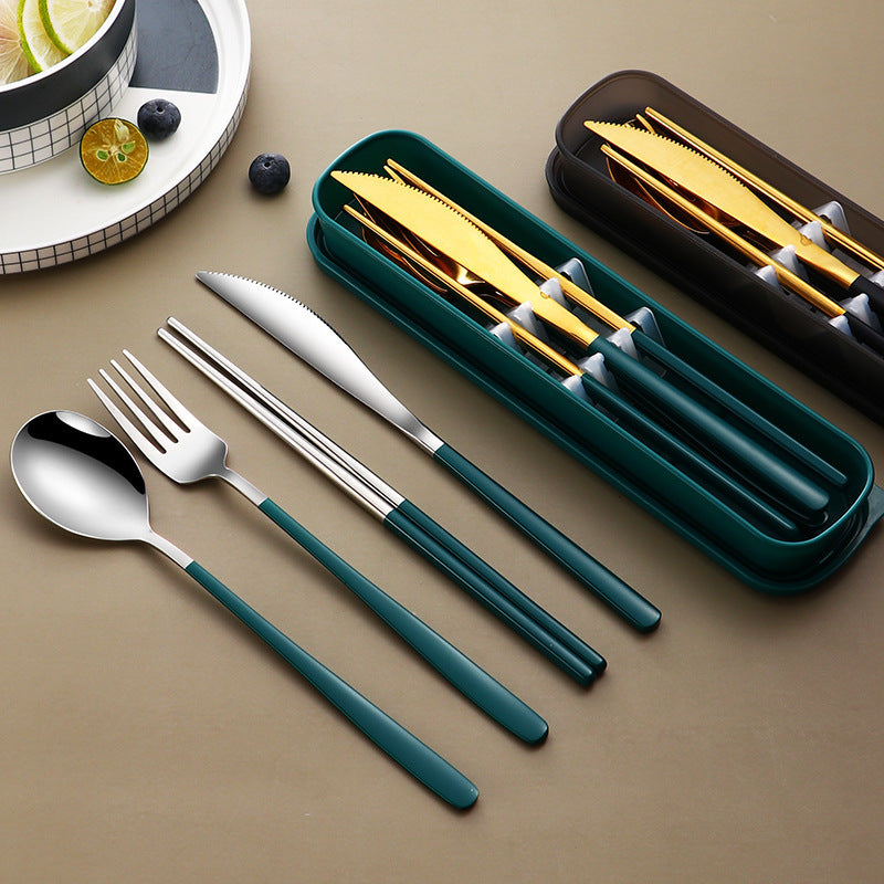 304 Stainless Steel Gold Cutlery Set With Case - Fabs things
