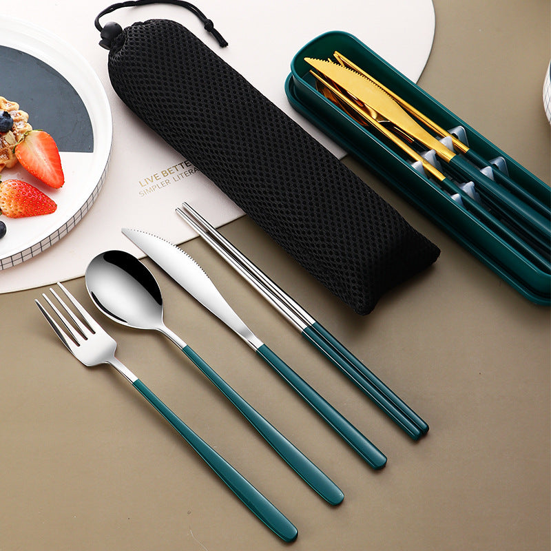 304 Stainless Steel Gold Cutlery Set With Case - Fabs things
