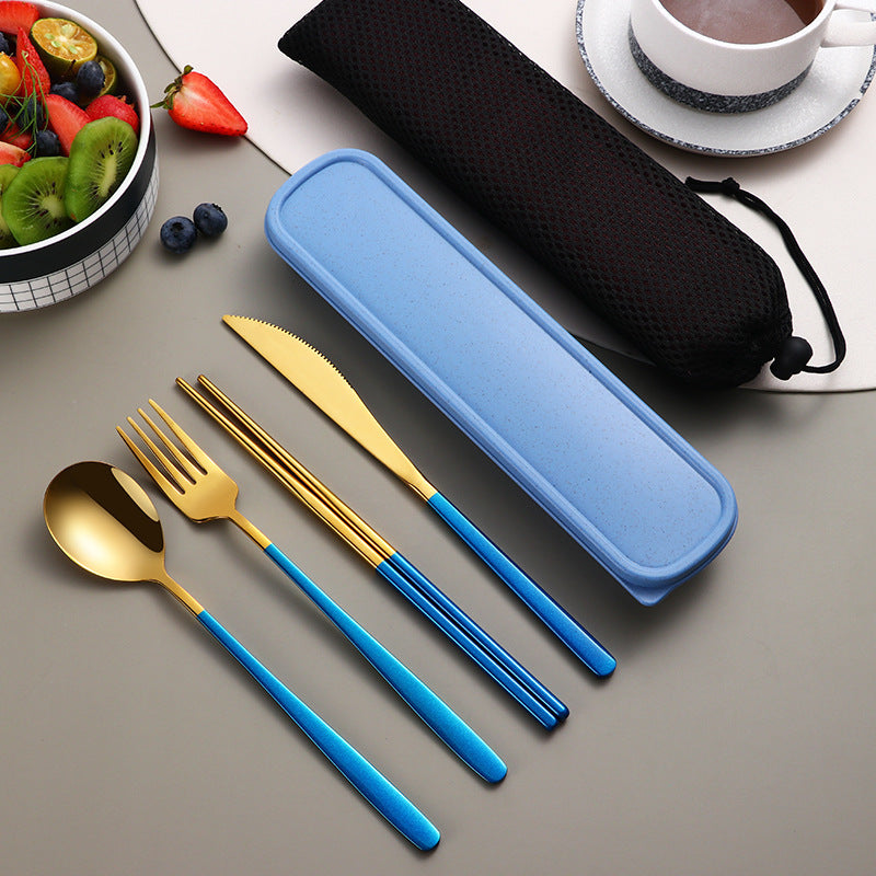304 Stainless Steel Gold Cutlery Set With Case - Fabs things