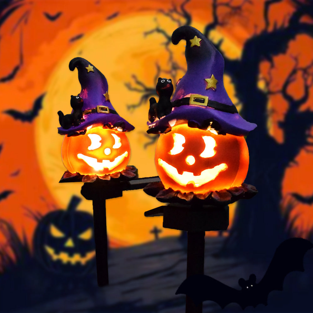 Creative Solar Outdoor Garden Halloween Pumpkin Lantern Resin Handicrafts Garden Festival Atmosphere Decorative Insert Light - Fabs things