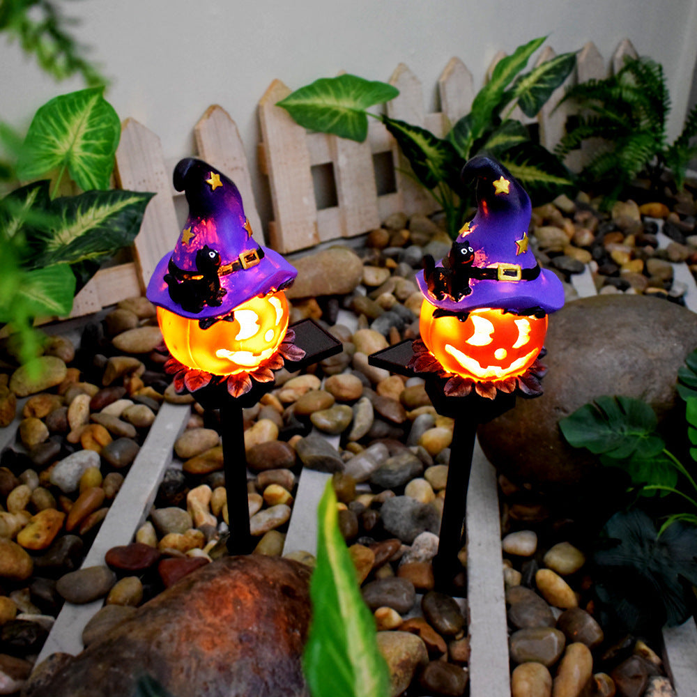 Creative Solar Outdoor Garden Halloween Pumpkin Lantern Resin Handicrafts Garden Festival Atmosphere Decorative Insert Light - Fabs things