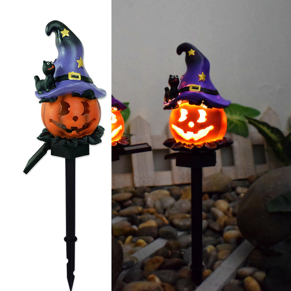 Creative Solar Outdoor Garden Halloween Pumpkin Lantern Resin Handicrafts Garden Festival Atmosphere Decorative Insert Light - Fabs things