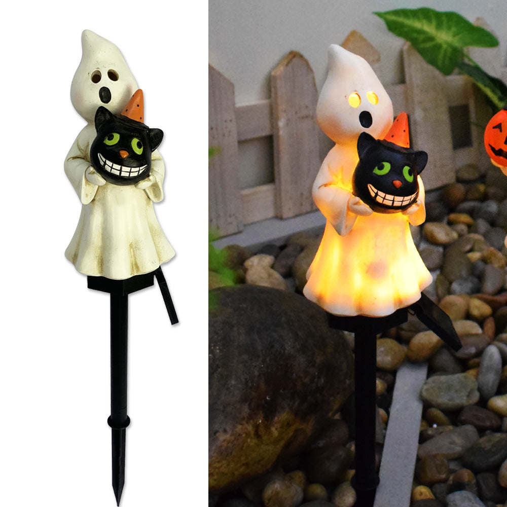 Creative Solar Outdoor Garden Halloween Pumpkin Lantern Resin Handicrafts Garden Festival Atmosphere Decorative Insert Light - Fabs things