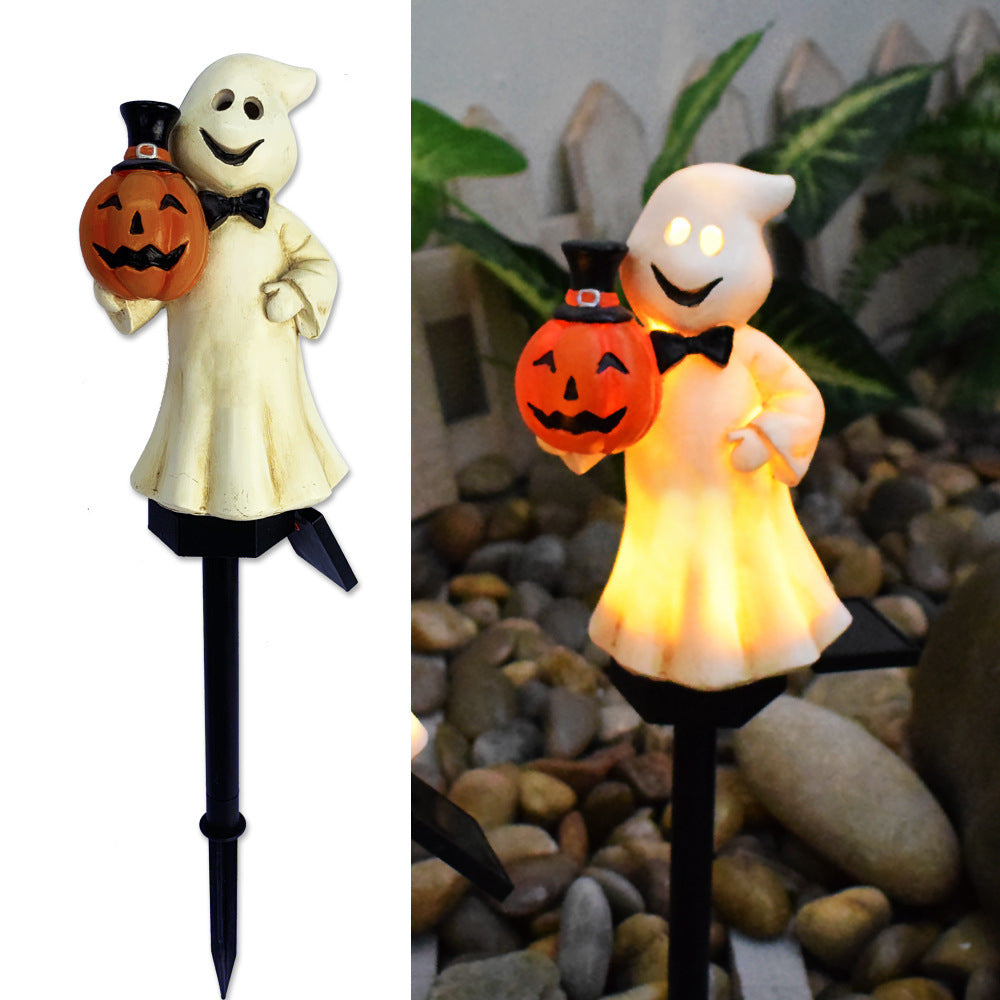 Creative Solar Outdoor Garden Halloween Pumpkin Lantern Resin Handicrafts Garden Festival Atmosphere Decorative Insert Light - Fabs things