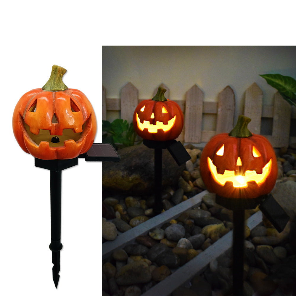 Creative Solar Outdoor Garden Halloween Pumpkin Lantern Resin Handicrafts Garden Festival Atmosphere Decorative Insert Light - Fabs things