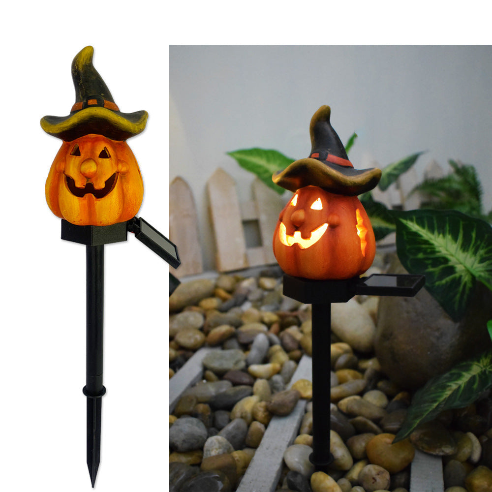 Creative Solar Outdoor Garden Halloween Pumpkin Lantern Resin Handicrafts Garden Festival Atmosphere Decorative Insert Light - Fabs things