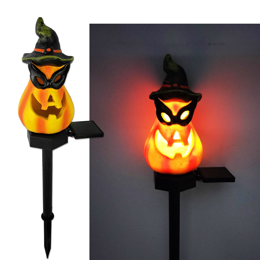 Creative Solar Outdoor Garden Halloween Pumpkin Lantern Resin Handicrafts Garden Festival Atmosphere Decorative Insert Light - Fabs things