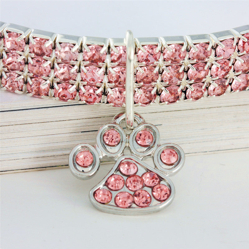 Pet Collar With Diamonds, Mixed-color Cat And Dog Supplies, Cat Claws, Elastic Cat And Dog Necklace Jewelry - Fabs things