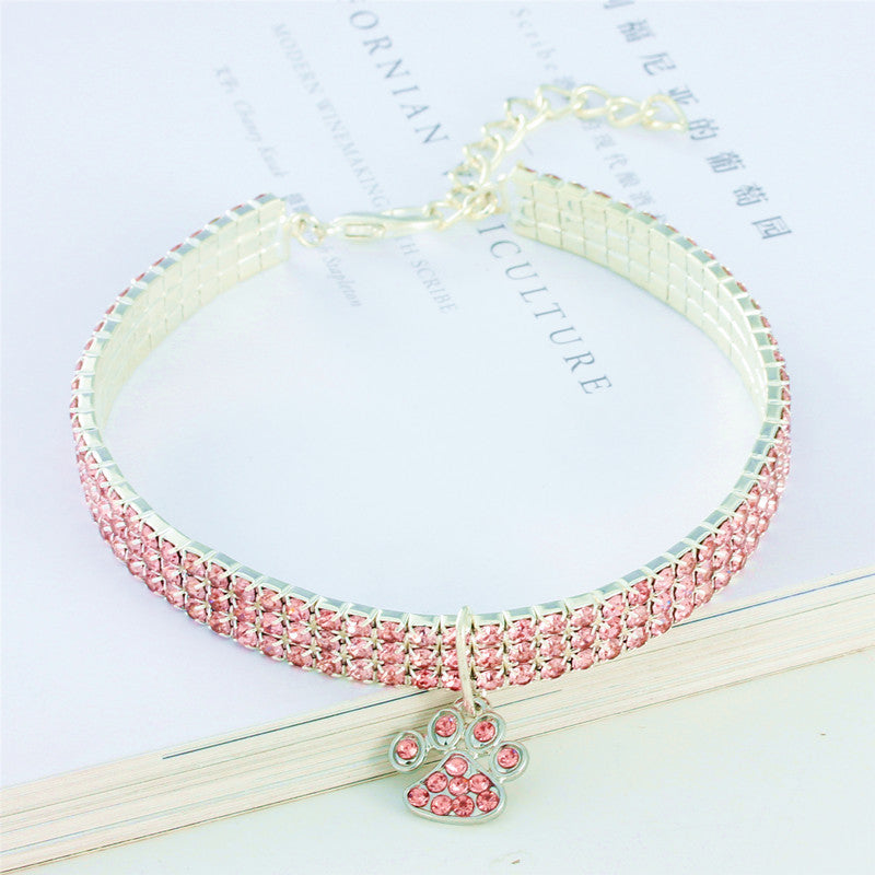 Pet Collar With Diamonds, Mixed-color Cat And Dog Supplies, Cat Claws, Elastic Cat And Dog Necklace Jewelry - Fabs things