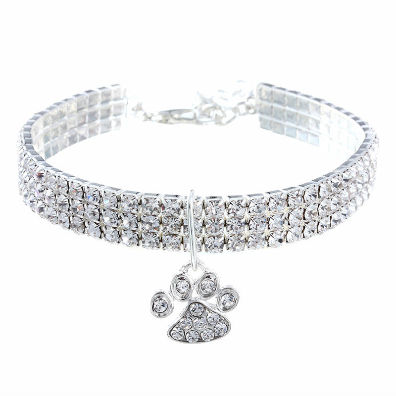 Pet Collar With Diamonds, Mixed-color Cat And Dog Supplies, Cat Claws, Elastic Cat And Dog Necklace Jewelry - Fabs things