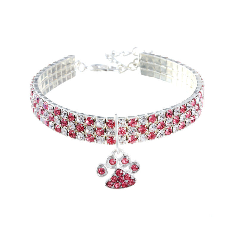 Pet Collar With Diamonds, Mixed-color Cat And Dog Supplies, Cat Claws, Elastic Cat And Dog Necklace Jewelry - Fabs things