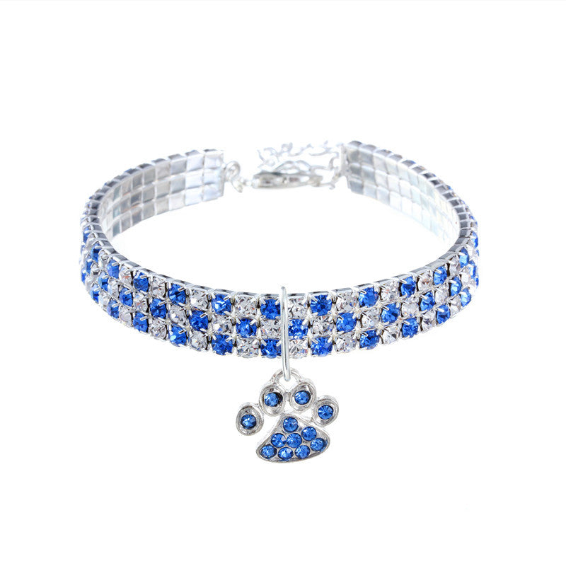 Pet Collar With Diamonds, Mixed-color Cat And Dog Supplies, Cat Claws, Elastic Cat And Dog Necklace Jewelry - Fabs things