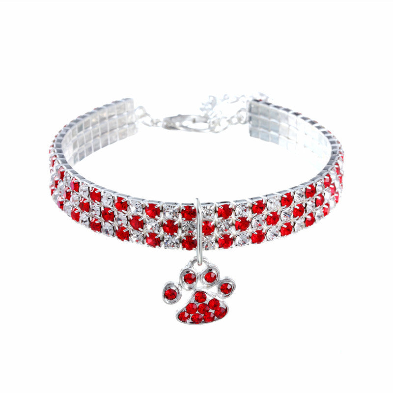 Pet Collar With Diamonds, Mixed-color Cat And Dog Supplies, Cat Claws, Elastic Cat And Dog Necklace Jewelry - Fabs things