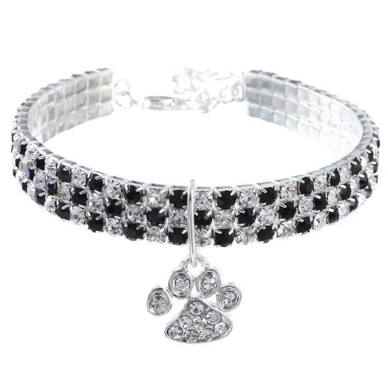 Pet Collar With Diamonds, Mixed-color Cat And Dog Supplies, Cat Claws, Elastic Cat And Dog Necklace Jewelry - Fabs things